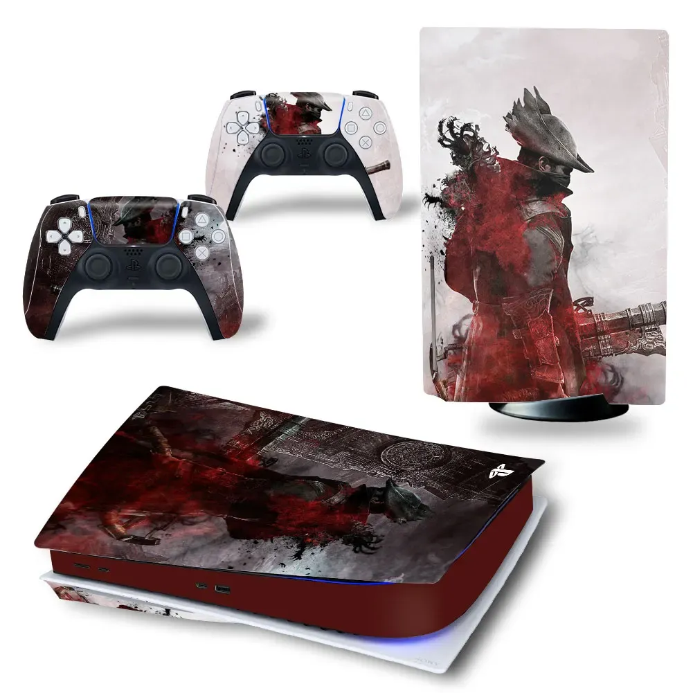 Наклейки Bloodborne PS5 Standard Edition Edition Skin Skeer Cover для консоли PS5 и 2 контроллера PS5 Skin Sticker #3989