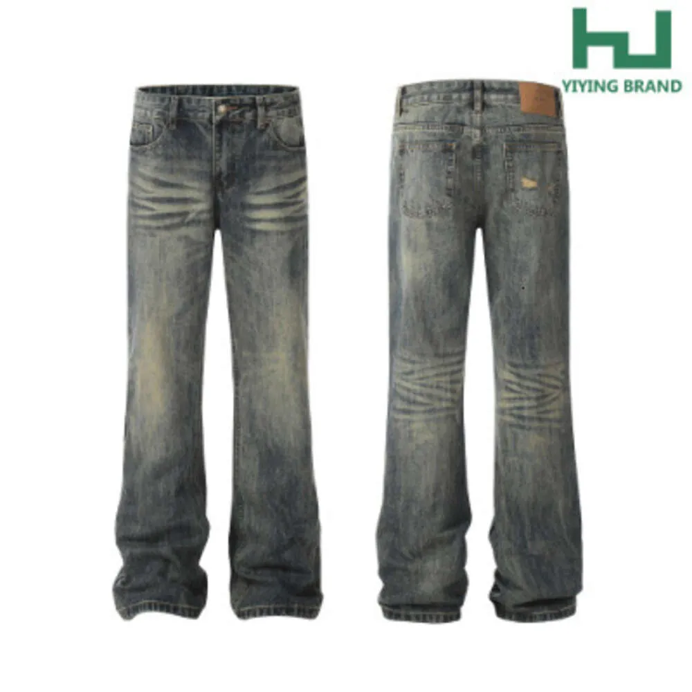 American Heavy Industry Wash Water Cut Old Jeans Men and Women China-chic Loose Versatile Straight Pants