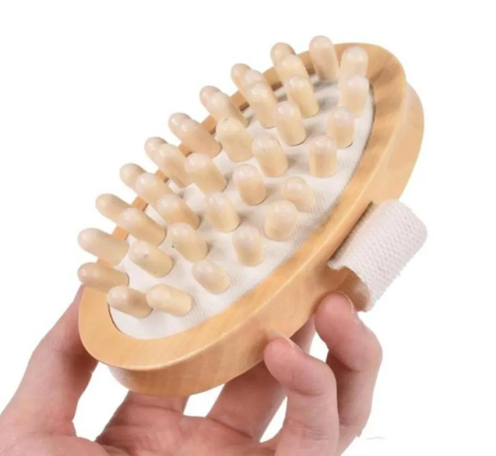 Nouveau masseur en bois naturel manipulé en bois brosse de carrosserie de cellulite de la cellulite