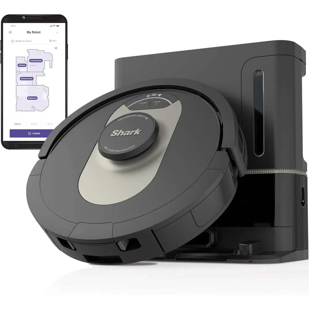 AV2501AE AI Robot Vacuum مع قاعدة XL HEPA ذاتية الفارغ ، سعة 60 يومًا بدون كيس ، ملاحة LIDAR ، مثالية لشعر الحيوانات الأليفة ، متوافقة مع Alexa ، Wi-Fi ، Helper السجاد