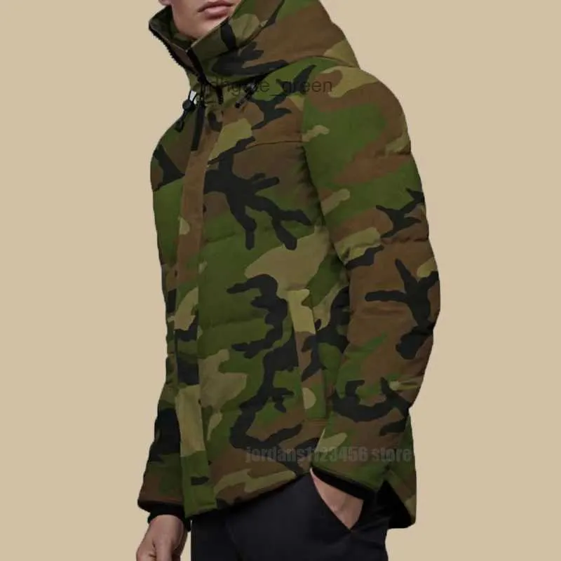 Luxe ontwerper Canadian Mens Down Parkas Jackets Winter Hoodied Outdoor Canada Down Jacket Paar Zwart Camouflage Coat 121303