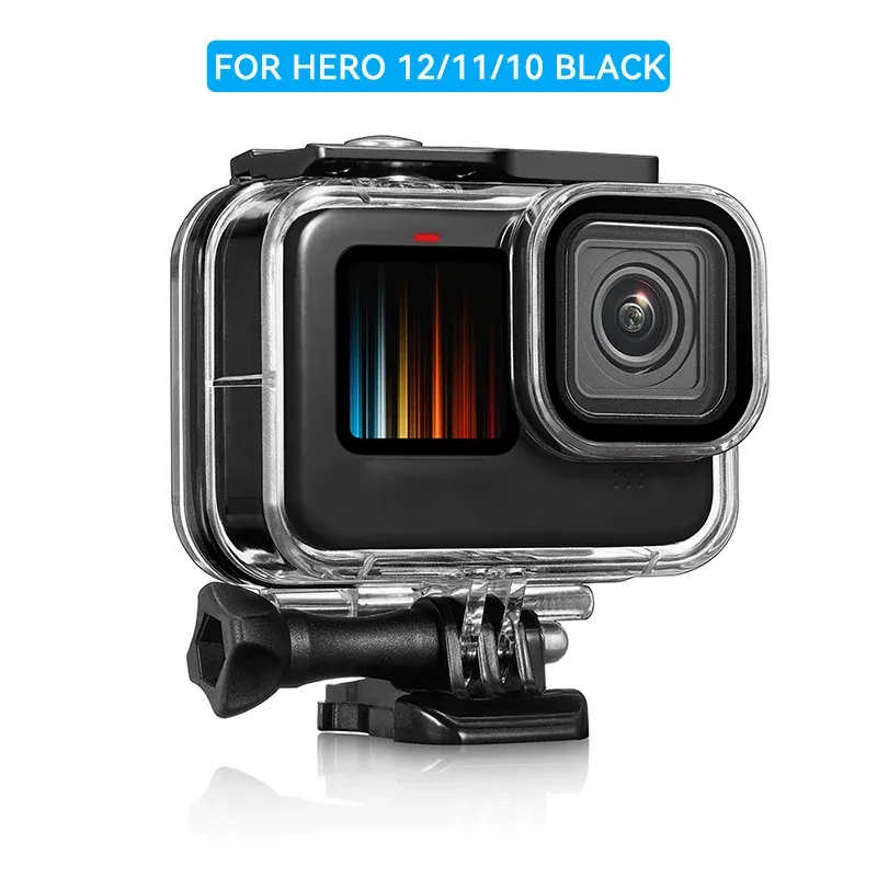 Tillbehör 60m vattentätt fodral för GoPro Hero 12 11 10 9 Black Underwater Diving Housing Cover Go Pro Action Camera Protective Accessories