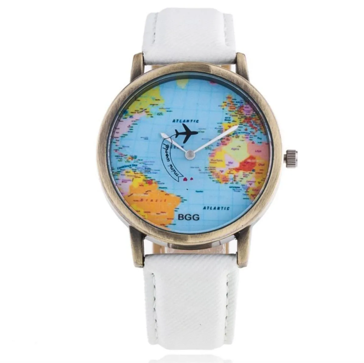 ワールドマップ飛行機パターンQuartz Watch wristwatches zbnssy0051458428