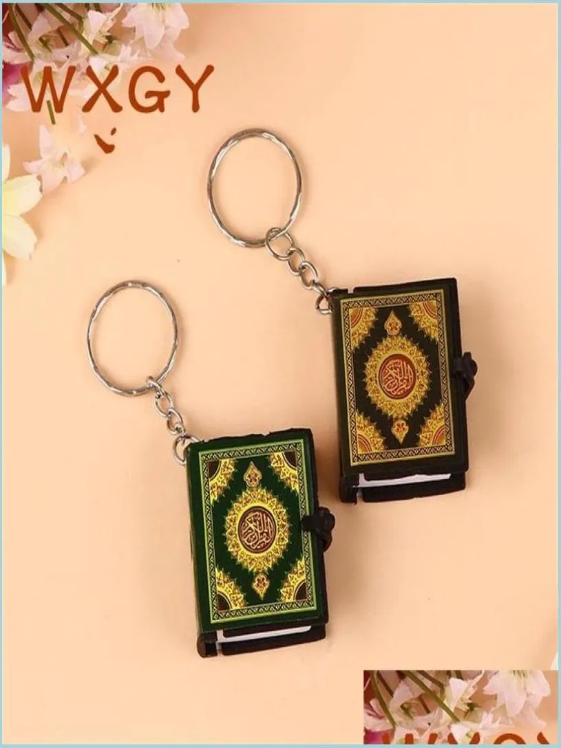 Party bevorzugt Keychain Party Favor Quran Buch Cool niedliches Auto Bag Key Modische Erklärungen Ring Mini Fashion Ganzes Islam Geschenk 172672357