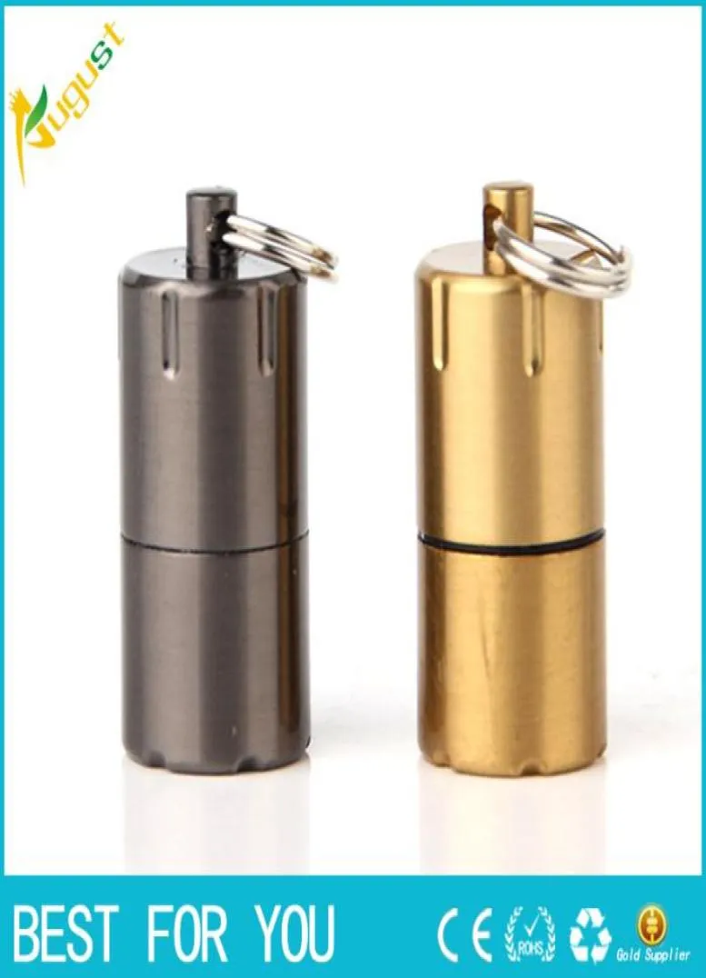 Mini Compact Kerosene Lighter Capsule Gasoline Lighter Inflated Key Chain Petrol Lighter Grinding Wheel Lighters Outdoor Tools9414220
