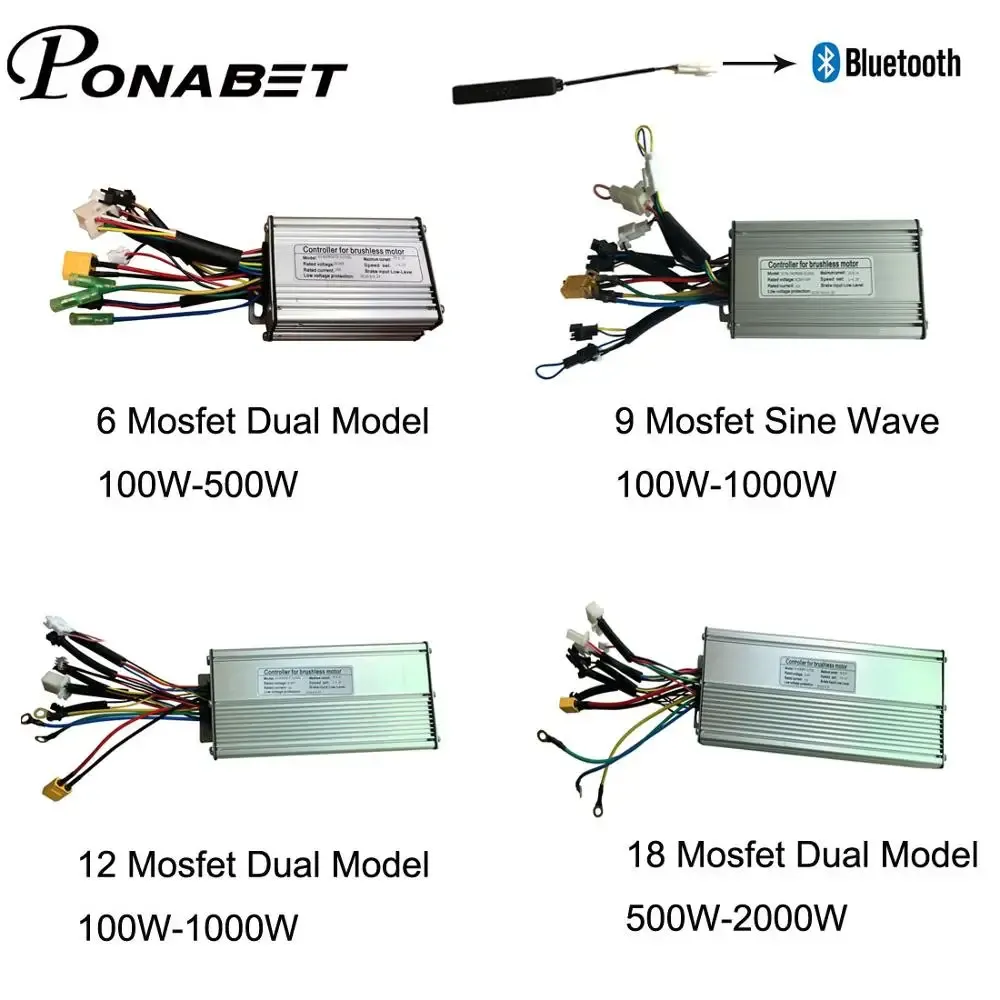 アクセサリーEBIKE 36 48V 500W 1000W 1500W 2000W 9 12 18 MOSFET電気自転車ホイールキットブラシレスKTコントローラーEバイクモーター