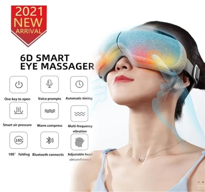 スマートエレクトリックアイマッサージャーBluetooth AirBag Vibration Eye Massager 6D Wrinkle Massager Eye Care Massage Instruments Heat 2102284707721