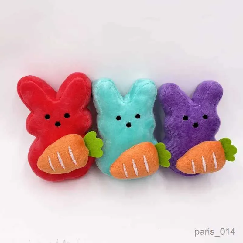 Gefüllte Plüschtiere 12 cm Kaii Peeps Kaninchen Plüschspielzeug Karottenbasen Puppen Ostern dekorative Plüschplatten Spielzeug gefüllte Tiere Kinder Geschenke Ostern Dekor