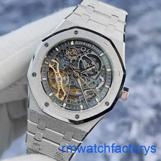 AP Athleisure Wrist Watch Royal Oak Series 15407BC Hammer Gold Process Commonly Known As Frost Gold Hollow Dial Double Balance Men's Automatic Mechanical Watch