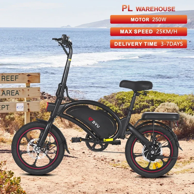 Bicycle Dyu D16 Eu Bicycle elettrico pieghevole EU 36V 10AH 250W da 16 pollici pneumatico massimo velocità 25 km/h ebike city road spiaggia aldult bici elettrica