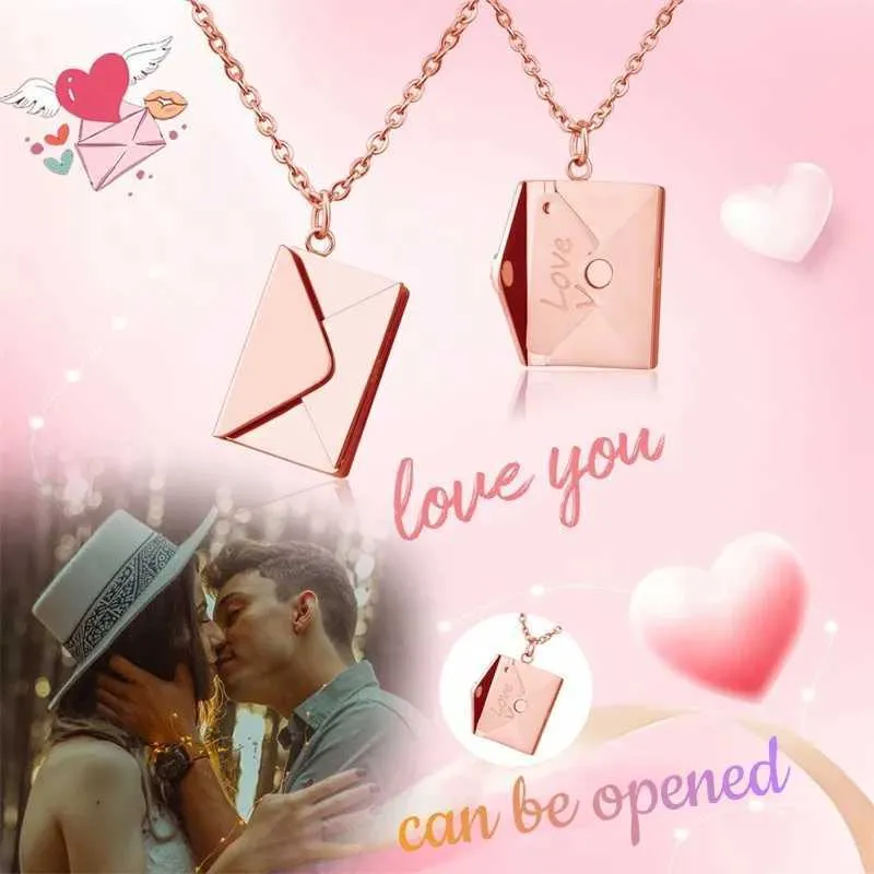 Kettingen Damesmode Liefdesbrief Hanger Ketting Prachtige Persoonlijkheid Envelop Ornament Jubileum Verjaardag_voghion.com