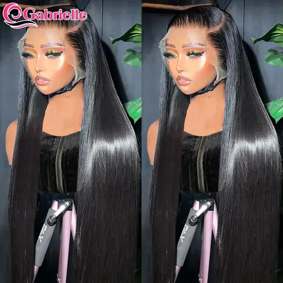 Wigs Gabrielle 13x6 Transparent Lace Front Human Hair Wigs Glueless 5x5 hd Closure Wig Ready to Wear Brazilian Straight Cheap Wig