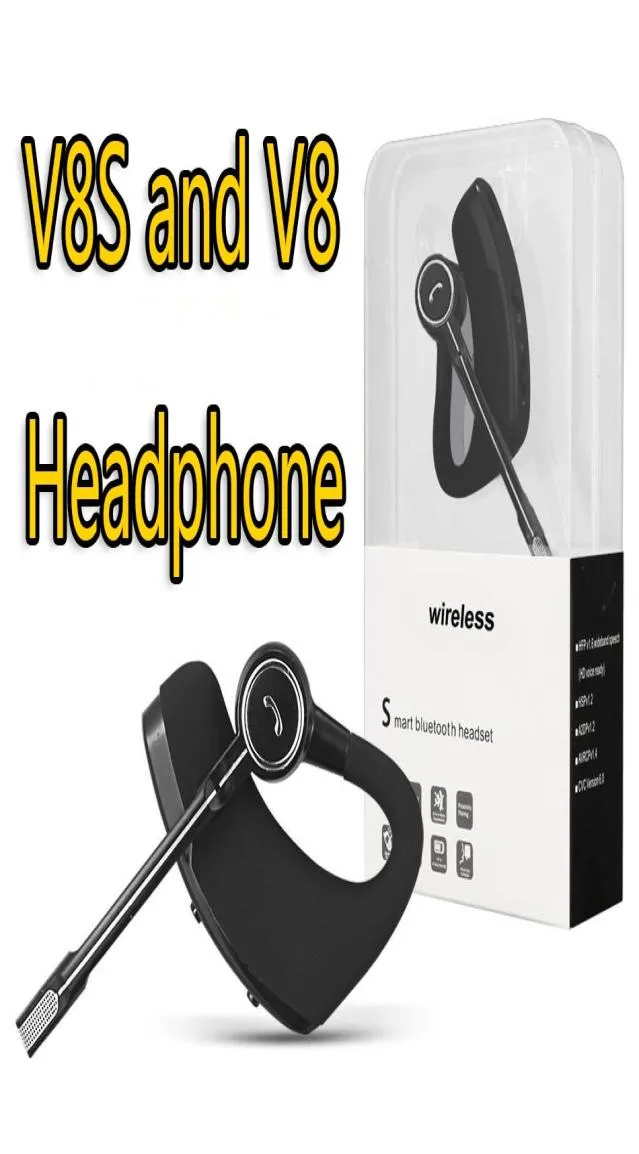 V8S V8 Bluetooth -hoofdtelefoon Draadloze headset Hands Oortelefoons 41 MIC Legend Stereo draadloze oordopjes met retailpakket5827262