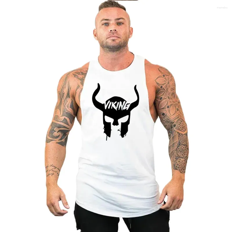 Men's Tank Tops Viking Gym Bodybuilding Shirt Men Top For Fitness Sleeveless Sweatshirt T-shirts Suspenders Man Vest Stringer