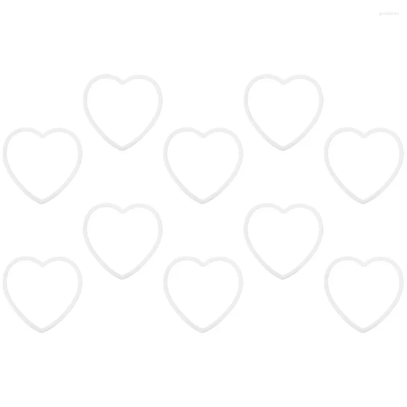 Dekorative Figuren 10 PCs Hochzeitsvorräte Traumfänger Herz Hoop Makrame Ringe DIY Accessoires Wandhängekranzkranz Weiß geformt