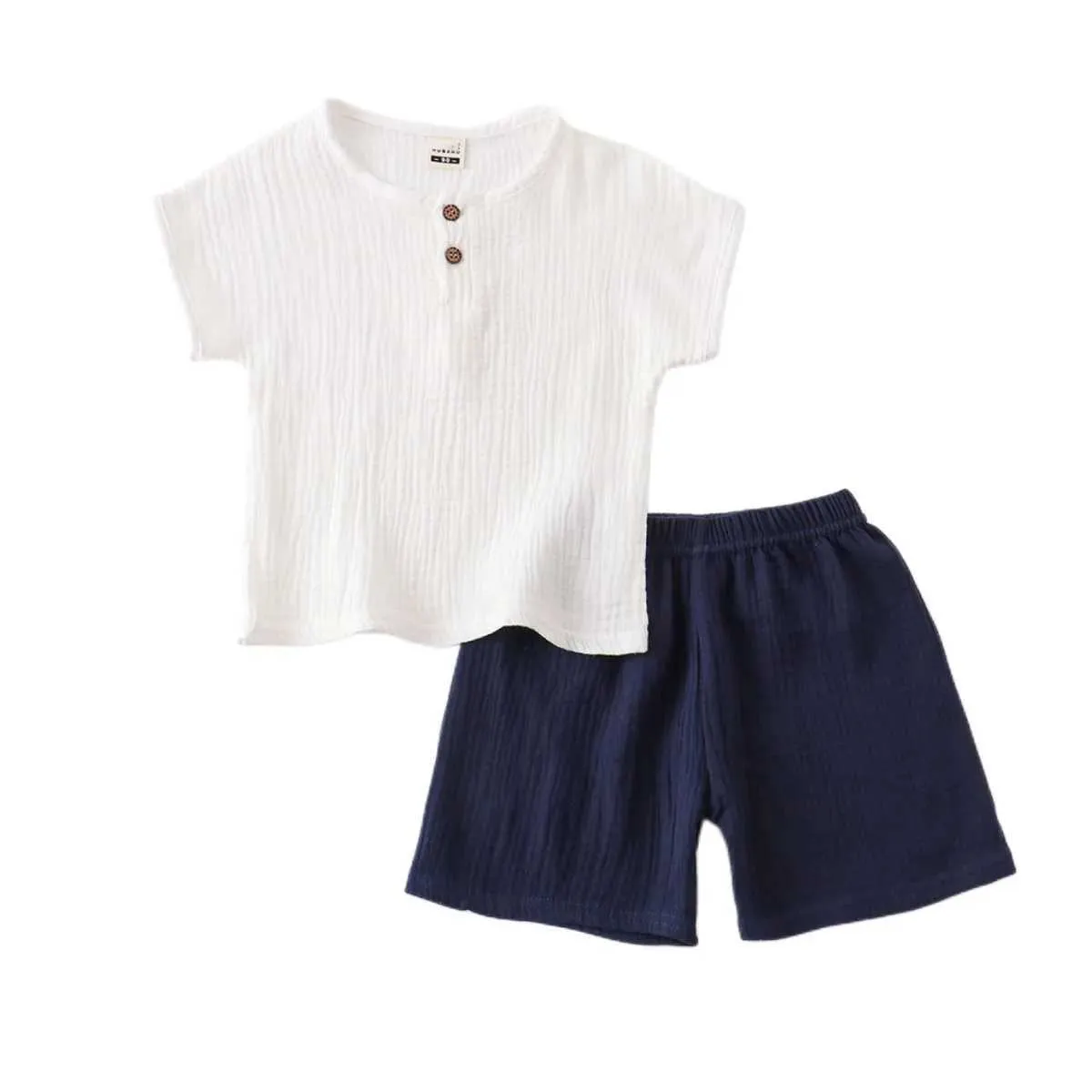 Одежда Suts Summer Baby Set Set Linen Baby Clothing Suit Solute Tee и Shorts 2 PCS для мальчиков набор H240425