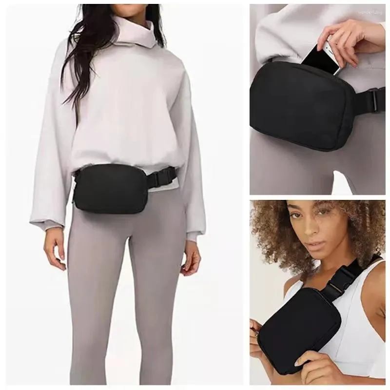 Bolsas de cintura Bolso de cinturón negro Paquete Crossbody Bum para correr entrenamiento de viaje de caminata Strap ataúd