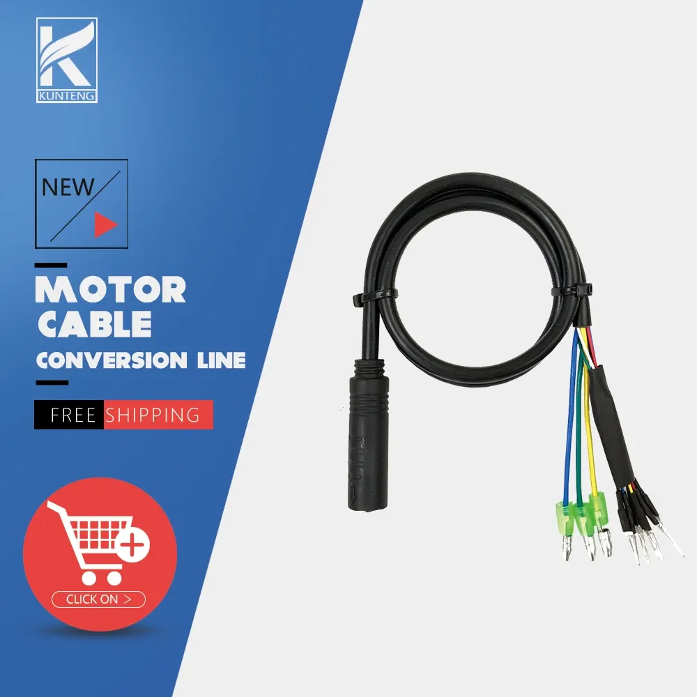 Accessories Ebike Julet Cable Waterproof Cable 9 Pin EBike Conversion Line Extension Adapte 250W 350W 500W Electric Bike Conversion Kit