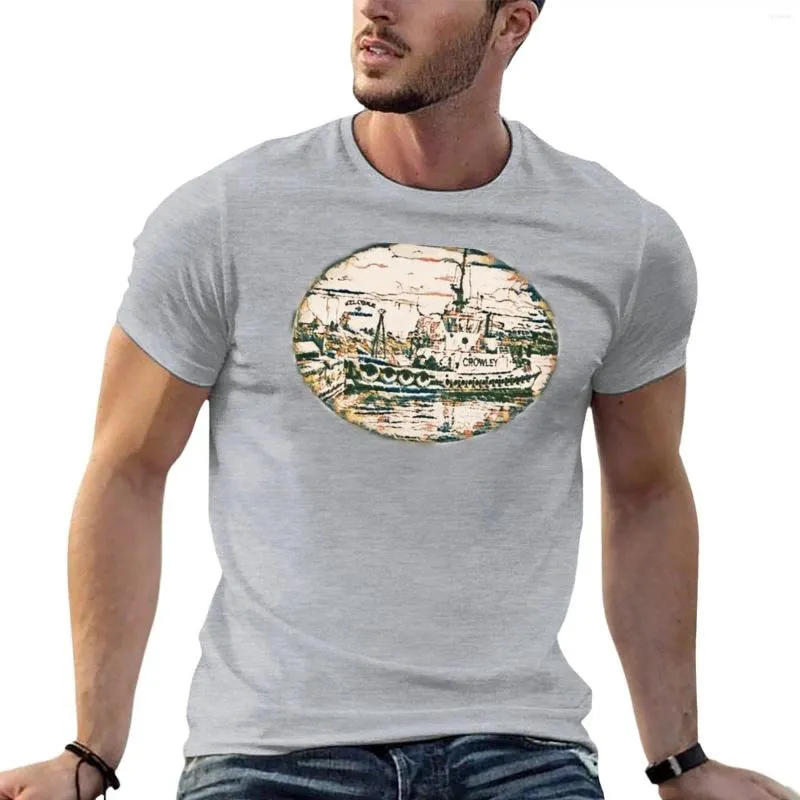 Herr Polos Crowley Tugboat of Foss i Puget Sound T-shirt plus storlek toppar sportfans Mens Plain T-skjortor