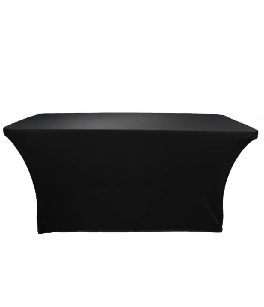 4ft 6ft 8ft Noir blanc Lycra Stretch Banquet Tableau Tift Salon Spa Coupchés de massage d'usine Couverture de table en spandex Y2008465469