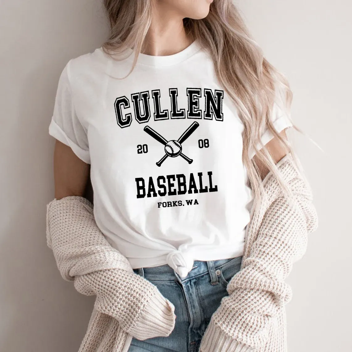 T-shirts Twilight T-shirt Forks Tshirt Cullen Baseball Shirt Unisexe Femmes Men Tshirts Tee Graphic Streetwear Femmes Top Crewneck Tshirts