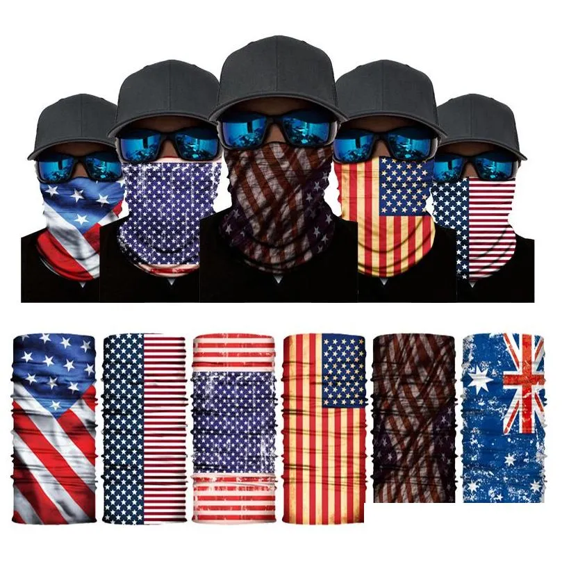 Masques de fête masque réutilisable American Royaume-Uni Allemagne Canada Flag Impression de protection cycliste réglable lavable 12 Drop del Dhxme