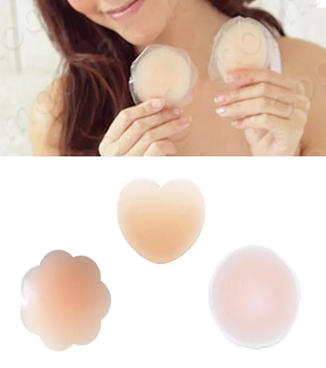 Reusable Round Shape Silicone Breast Petal Pasties Adhesive Nipple Cover Pads Sexy Invisible Bra Patch Shaper Sticker Tape1755829