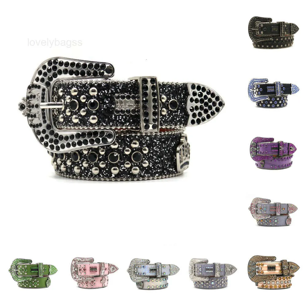 Belts Designer BB Moda Masculina e Lady Leather decorados com diamantes coloridos Correia em corrente 3,8 cm