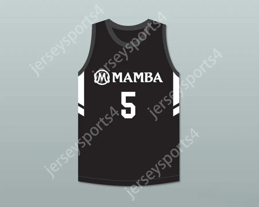 Nombre personalizado Nay Mens Youth/Kids Alyssa Altobelli 5 Mamba Ballers Black Basketball Jersey Versión 3 cosida S-6XL