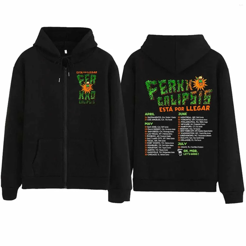 Herr hoodies ferxxocalipsis World Tour 2024 Zipper hoodie harajuku pullover toppar tröja streetwear fans gåva