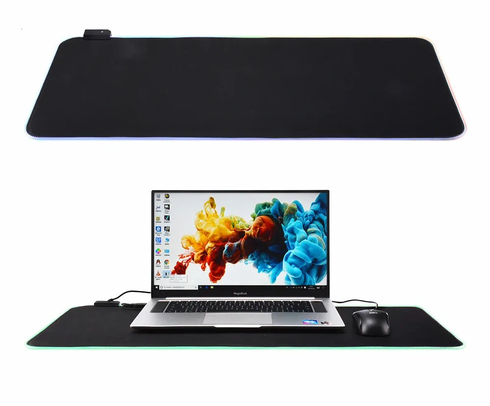 World Computer LED Light Mousepads RGB Waterproof Gaming Deskmat With ...