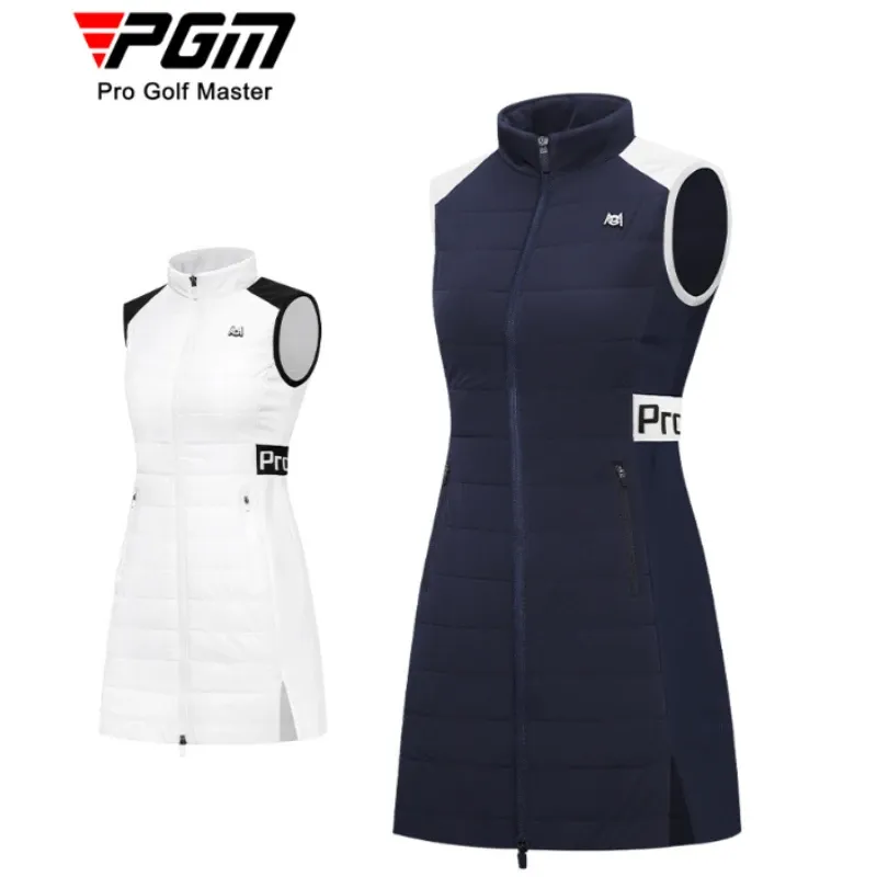 Jackor PGM Golf Women's Long Vest Warm Cotton Coat in Autumn Winter Sportswear Golf Wear for Women YF499