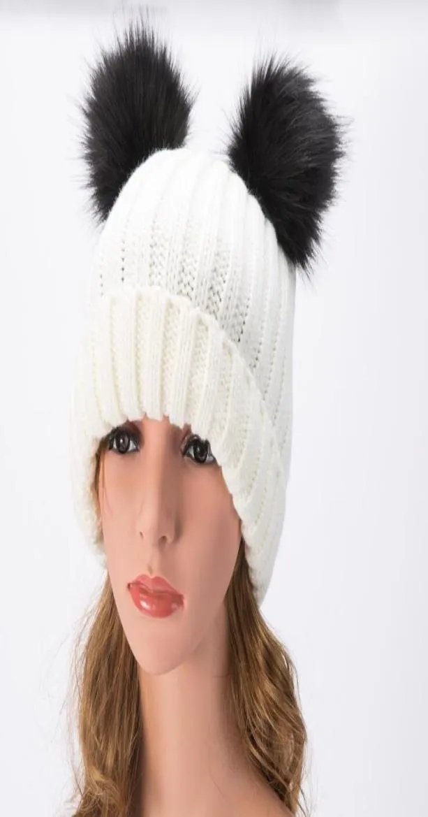 Sevimli kış kadınlar sıcak şapka örgü yün kız çocuk hemming tığ işi kayak kap6973882