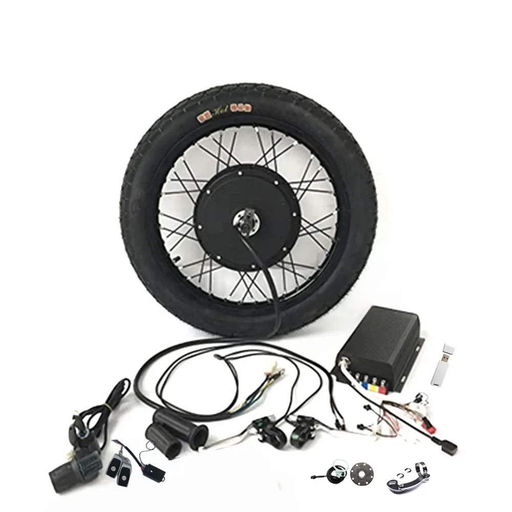 Del 150mm Dropout QS205 50H 4872V 3000W Bakre motorhjul Electric Bike Kit Motorcykelkonverteringssats med Sabvoton CA Controller