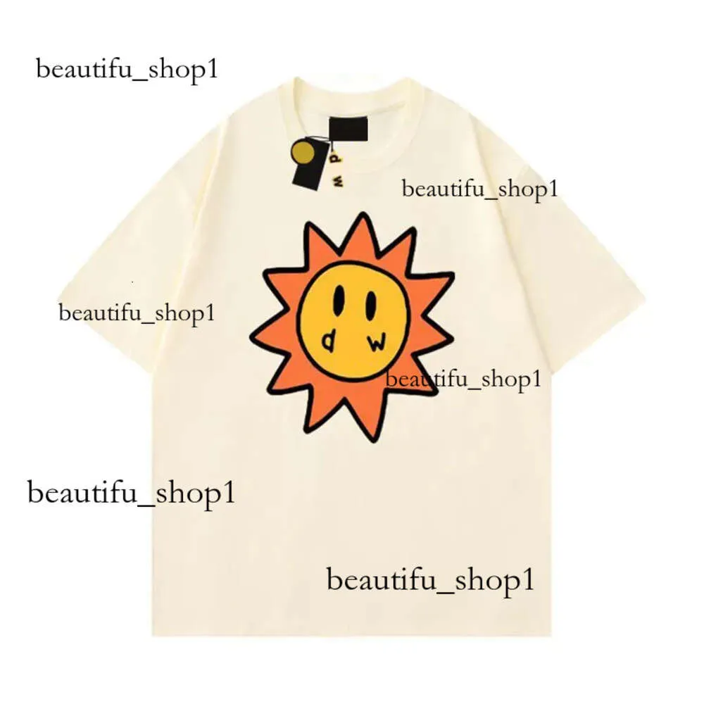 Men Designer T Shirt Smiley Sun Cards Tshirt Summer Trend Sleeve Casualne koszule Top High Street Drawdrew 663