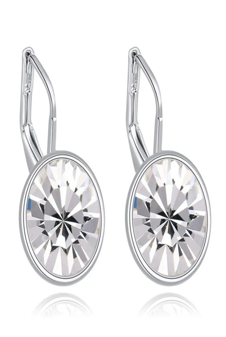 Bella mini pierced Dangle earrings made with original Austrian elements white filled clear crystal gift for women for Valenti8415297