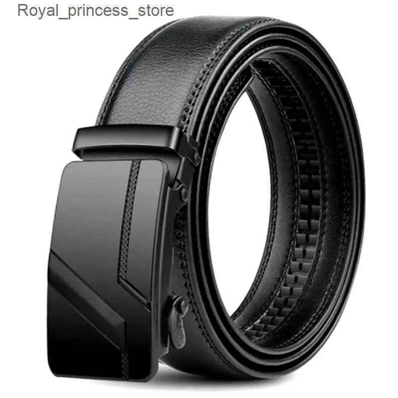 أحزمة Dinisiton Mens Pu Belt Frasnable Automatic Buckle مناسبة للأعمال الجماعية جودة عالية الحزام Q240425