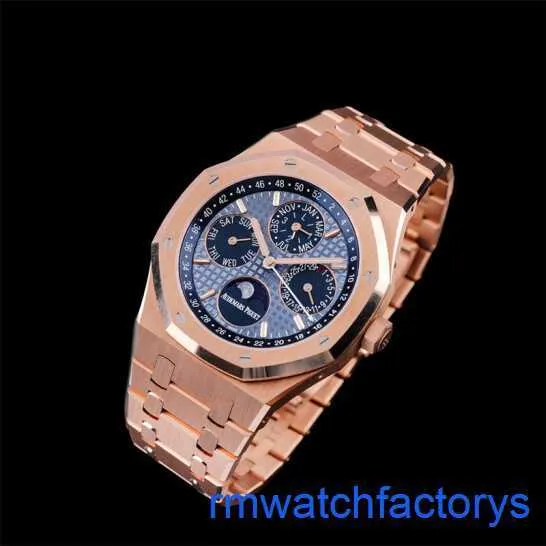 APTHLEISURE WURS RELISÃO ROYAL OAK 26574Or Blue Plate Máquinas automáticas Mens de 41 mm 18K Rose Gold Gold TrouppiPle