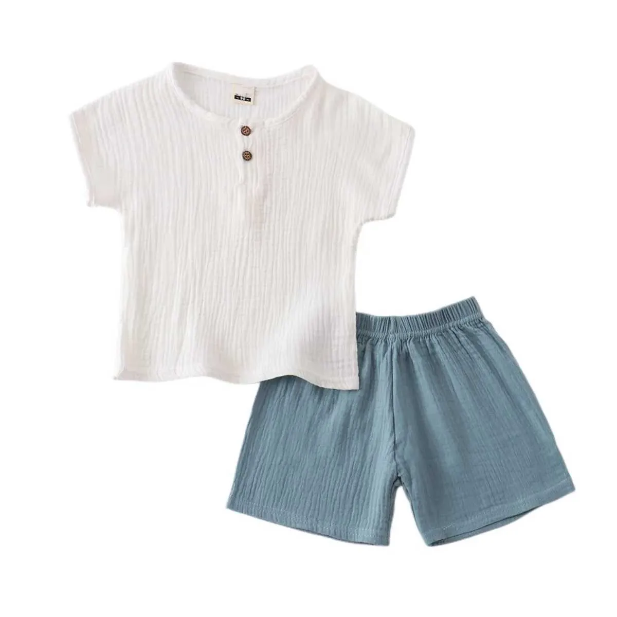 Одежда Suts Summer Baby Set Set Linen Baby Clothing Suit Solute Tee и Shorts для мальчиков набор H240425