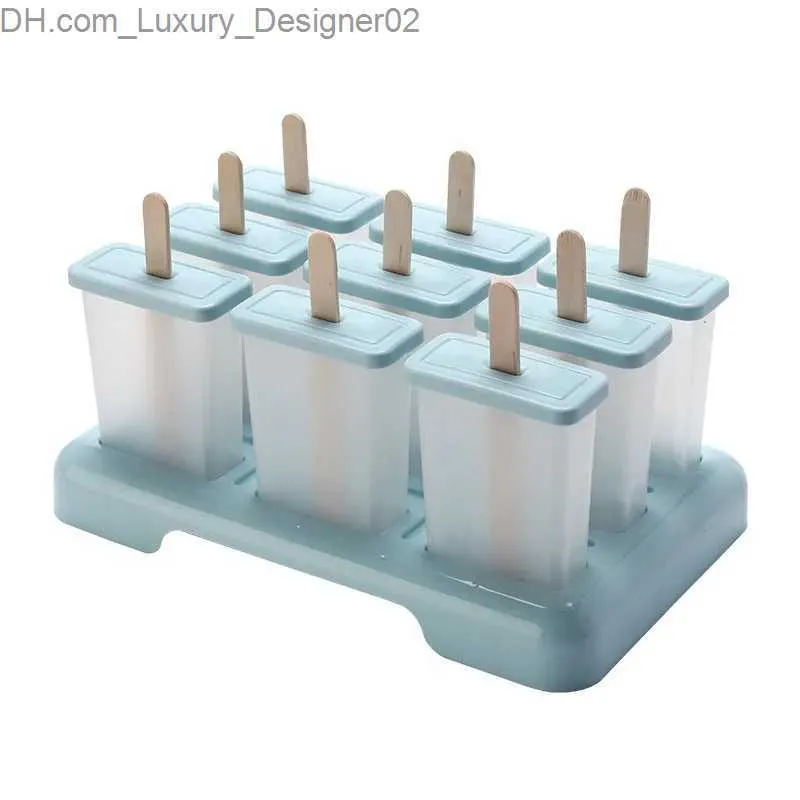 Narzędzia do lodów 4-9 komórka wielkości silikonowe lody pleśń popsicle pleśń DIY Domowy deser zamrożony sok popsicle for q240425