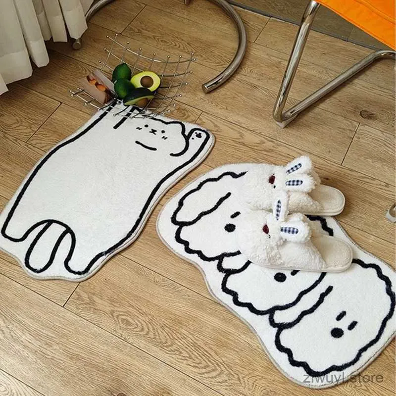 Tappeti tappeti da cartone animato coreano tappeto per gatto creativo per camera da letto non slip tappeto grazioso cane morbido tavolo da soggio