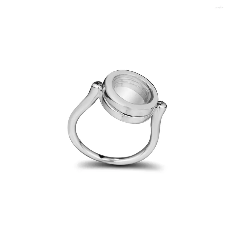 Clusterringen CKK Ring Signature Floating Locket for Women Men Anillos Mujer 925 Sterling Silver Sieraden Bruiloft verloving