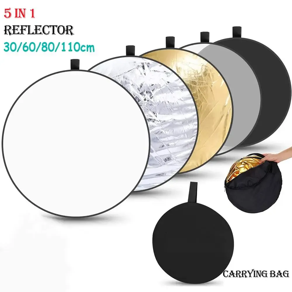 Studio 80cm 5 in 1 tragbarer zusammenklappbarer Rundfotografie Reflektor Photo Studio Outdoor Light Diffusor Multidisc mit Tragetasche