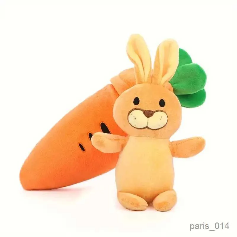 Gefüllte Plüschtiere kreative Kaninchen Karotten ausgestopfte Tiere reversible Karottenhasen Plushdoll mit Reißverschluss Cutesoft Rabbit Perfect Easterbrithday Geschenk