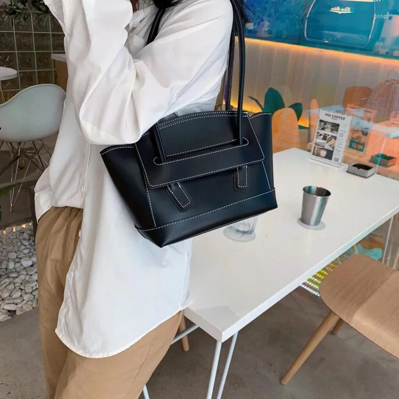 Torba miękka skórzana torebka duże stały kolor damski ramię 2024 Luksusowe designowe torebki torebki modne portfel modna dama