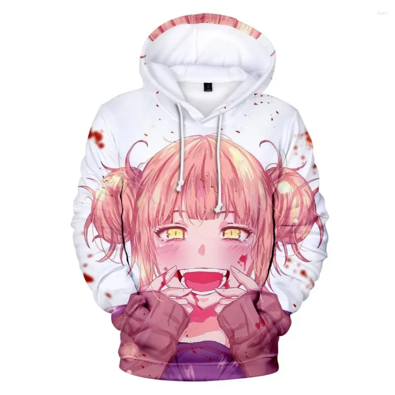 Con cappuccio maschile high street anime himiko toga 3d uomini/donne harajuku hip hop boy/ragazza felpe 4xl