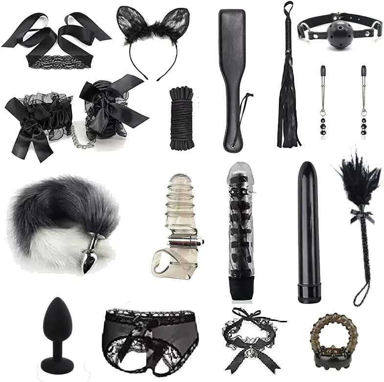 BDSM拘束性玩具18pcボンデージ拘束セットフェチベッド拘束キット