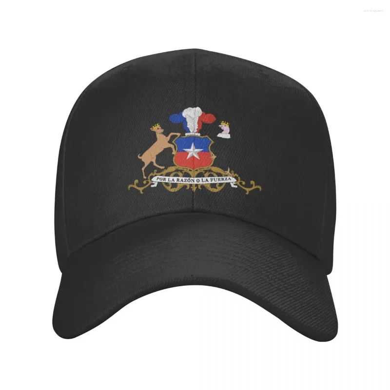 Bollmössor Fashion Coat of Arms Chile Baseball Cap för män Kvinnor Anpassad justerbar vuxen chilensk flagg pappa hatt sommar
