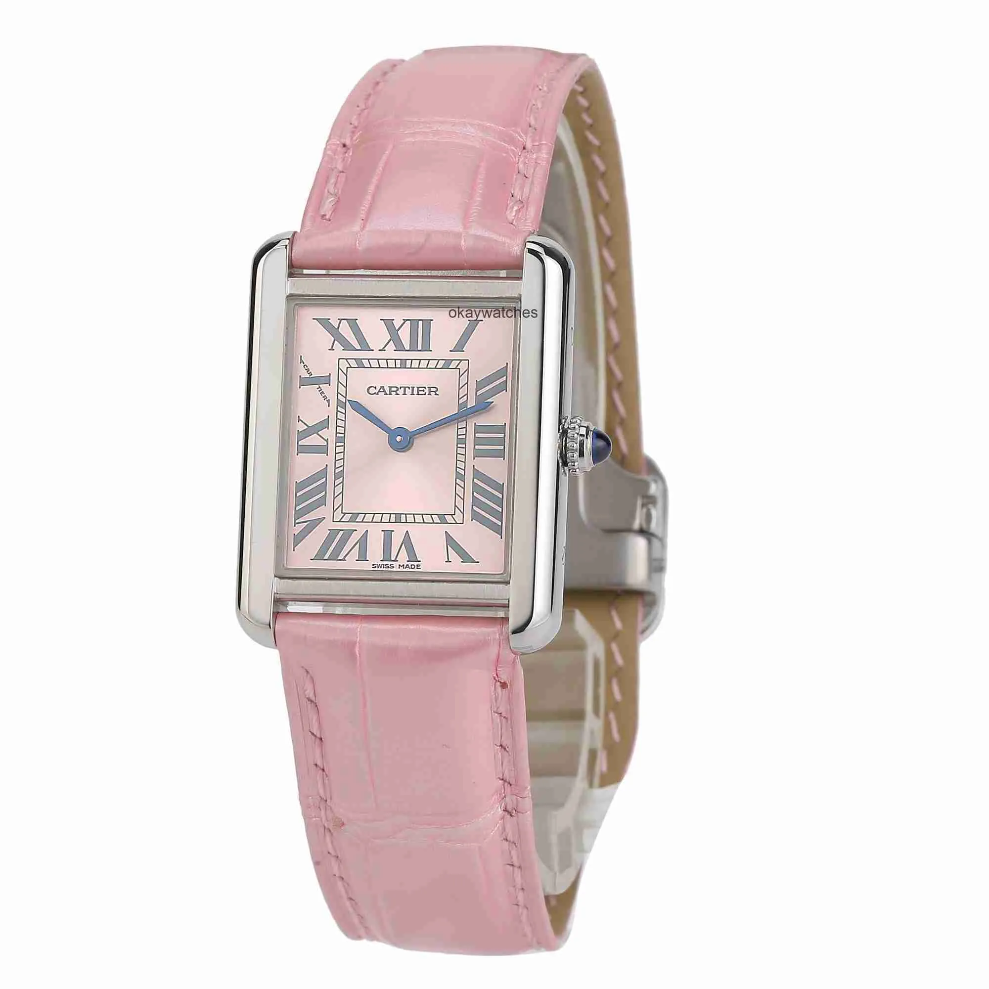 Kies werken Automatisch horloges Carter New Womens Watch Tank Series Powder Plate Square Quartz W5200000