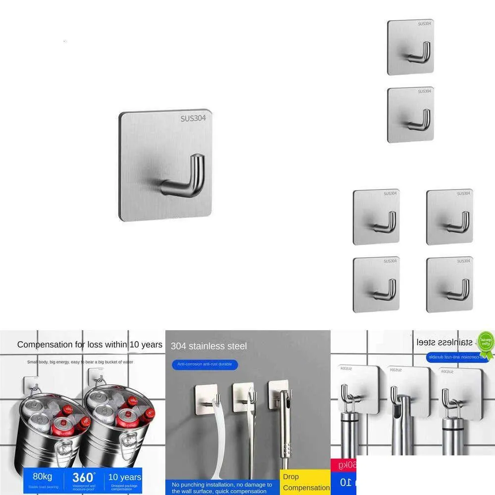 Andra hushållsorganisationer Limkrokar monterade dörrnyckel Tygrock badrumshängare för kök hårdvaru rack hyllväska dhwus